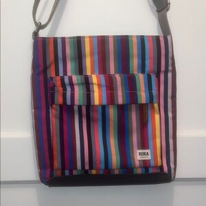 ROKA Kennington B Multi Stripe Medium Recycled Canvas Bag